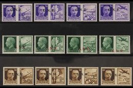 ITALIAN SOCIAL REPUBLIC 1944 "G.N.R." Overprints On War Propaganda Issue Complete Basic Set (Sassone 13/24, SG 21/32), N - Unclassified