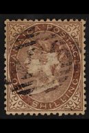 1860-70 (wmk Pineapple) 1s Yellow-brown With "$" For "S" Variety, SG 6c, Used, Scuff Above Queen's Neck. Cat £600. For M - Jamaica (...-1961)