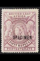 BRITISH EAST AFRICA 1897 50r Mauve, Queen Victoria, Overprinted "Specimen", SG 99s, Fine Mint, Horizontal Gum Bend. For  - Vide