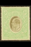 EAST AFRICA AND UGANDA PROTECTORATES 1903-04 (wmk Crown CC) KEVII 4R Grey And Emerald-green, SG 12, Very Fine Mint. For  - Vide