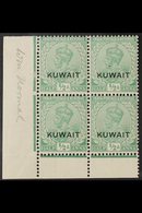 1929-37 ½a Green, Watermark Upright, SG 16, Fine Mint Corner BLOCK OF FOUR, Lower Two Stamps Never Hinged. (4 Stamps) Fo - Kuwait