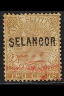 SELANGOR 1881 2c Brown, Wmk CA, SG 13, "Narrow Letters", Used Showing Some Doubling. For More Images, Please Visit Http: - Other & Unclassified