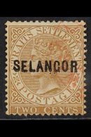 SELANGOR 1882 2c Brown, Wmk CA, SG 13, "Narrow Letters", Fine Used. For More Images, Please Visit Http://www.sandafayre. - Other & Unclassified