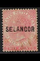 SELANGOR 1883 2c Pale Rose, SG 21, ""E Wide", Used, Pen Cancel. For More Images, Please Visit Http://www.sandafayre.com/ - Other & Unclassified