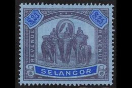 SELANGOR 1895 - 99 £25 Purple And Blue On Blue, Elephants, Inscribed "Selangor", REVENUE, Bf 102, Superb Mint. For More  - Altri & Non Classificati