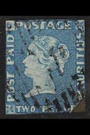 1853-55 "PENOE" VARIETY 2d Blue Imperf "POST PAID", Early Impression, Showing The "PENOE" For PENCE Variety From Positio - Mauritius (...-1967)