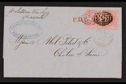 1863 (Jan) Entire Letter "per Sultan Via Suez" From Port Louis To Chalon S Saone (France), Bearing 4d Rose No Watermark, - Mauritius (...-1967)