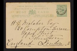 ROSE HILL 1893-96 Postal Cards With Clear Cancels, With 1893 6c To London, 1895 2c To Quatre Bornes With Arrival Cds Alo - Mauritius (...-1967)