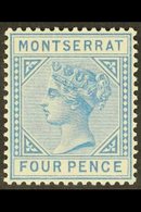 1880 4d Blue, SG 5, Superb Never Hinged Mint, Very Fresh. For More Images, Please Visit Http://www.sandafayre.com/itemde - Montserrat