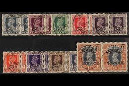 OFFICIALS 1944  Set Complete, SG O1/10, Very Fine Used Pairs. (20 Stamps) For More Images, Please Visit Http://www.sanda - Oman