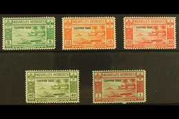 FRENCH: 1938 POSTAGE DUE Set, SG FD 65/69, Fresh Mint, 1f With Hinge Thin. (5) For More Images, Please Visit Http://www. - Other & Unclassified