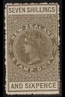 POSTAL FISCALS 1906 7s 6d Bronze Grey, Wmk NZ Sideways, On Unsurfaced Cowan Paper , SG F84, Mint. For More Images, Pleas - Andere & Zonder Classificatie