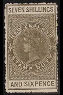 POSTAL FISCALS 1906 7s 6d Bronze Grey, Wmk NZ Sideways, On Unsurfaced Cowan Paper , SG F84, Mint. For More Images, Pleas - Otros & Sin Clasificación