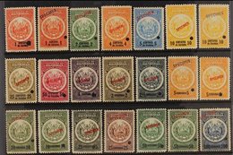 REVENUES TIMBRE FISCAL 1920 All Different Group With Values To 100cor, All With "SPECIMEN" Overprints & Small Security P - Nicaragua