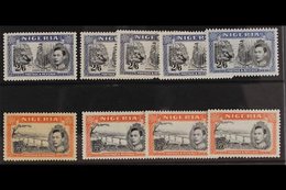 1938-51 KGVI Definitive 2s6d And 5s With All SG Listed Perfs And Shades, SG 58/59c, Fine Mint, A Few Values Never Hinged - Nigeria (...-1960)
