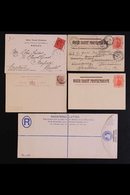QV CARDS & STATIONERY Small Group Of Used And Unused Imcl Lagos 1½d Reply Card, Both Halves Cancelled, 1901 Niger Coast  - Nigeria (...-1960)