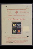 1962 Circular Advertising The 1962 Anti-Tuberculosis Association, Greetings Stamps Set Of 4, Depicting Butterflies, Fran - Borneo Septentrional (...-1963)