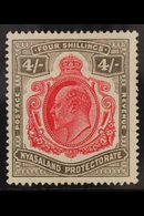 1908 4s Carmine And Black, ED VII, SG 79, Very Fine Mint. For More Images, Please Visit Http://www.sandafayre.com/itemde - Nyassaland (1907-1953)