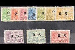 OFFICIAL 1925-31 "Native Village" Complete Set With "O S" Overprint, Including 6d Both Shades, SG O22/O30 Plus O27a, Fin - Papoea-Nieuw-Guinea