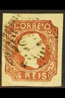 1855 5r Orange Brown, Worn Plate Straight Hair, Imperf, SG 10a, Superb Frontal Appearance But Horizontal Crease. Rare An - Andere & Zonder Classificatie