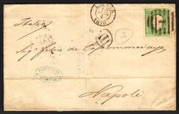 1878 (12th April) Entire To Italy, Franked 1870 50r Green "straight Label," Perf 12½, SG 84, Lisbon Postmark, Transit &  - Altri & Non Classificati