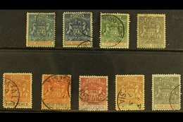 1892-94 Thin Wove Paper Complete "Arms" Set With ½d & 8d Listed Shades, SG 18/26, Generally Fine Used (9 Stamps) For Mor - Other & Unclassified