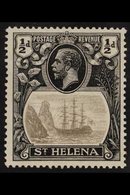 1922-37 ½d Grey-black And Black With "CLEFT ROCK" Variety, SG 97c, Very Fine Mint. For More Images, Please Visit Http:// - Sint-Helena