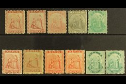 1862-76 CLASSIC ISSUES. An Attractive Mint & Unused Range On A Stock Card. Includes 1862 Perf 13 Unused 1d (x2), 4d, 6d  - St.Cristopher-Nevis & Anguilla (...-1980)
