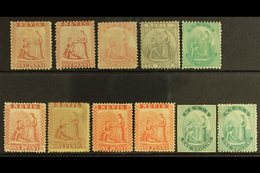 1862-76 CLASSIC ISSUES. An Attractive Mint & Unused Range On A Stock Card. Includes 1862 Perf 13 Unused 1d (x2), 4d, 6d  - San Cristóbal Y Nieves - Anguilla (...-1980)