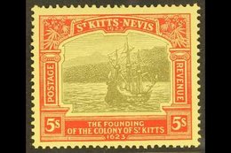 1923 5s Black & Red/pale Yellow, SG 59, Very Fine Mint For More Images, Please Visit Http://www.sandafayre.com/itemdetai - St.Kitts En Nevis ( 1983-...)
