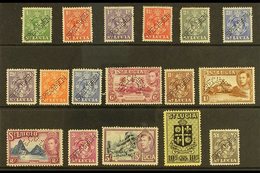 SPECIMENS 1938-48 KGVI Pictorial Defins, Complete Set Perfin "SPECIMEN," SG 128s/41s, 2d & 2s With Faults, Mint (17 Stam - Ste Lucie (...-1978)