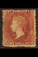 1875 1s Claret Perf 11 To 12½, SG 21, Used With Superb Almost Complete Fully Dated Cds Cancel In Red, Usual Rough Perfs, - St.Vincent (...-1979)