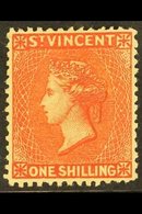 1880'S 1s Vermillion, Oneglia Forgery, Perf 12½ X13, Oil Impressed Large Star Wmk (sideways), Unused & Without Gum For M - St.Vincent (...-1979)