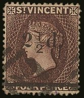 1890 2½d On 4d Chocolate, SG 54, Very Fine Used. Not Often Seen In This Condition. For More Images, Please Visit Http:// - St.Vincent (...-1979)