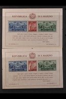 1945 Government Palace Both Perf & Imperf Mini-sheets (Sassone Blocks 6/7, SG MS308a), Never Hinged Mint, Fresh. (2 M/S' - Altri & Non Classificati