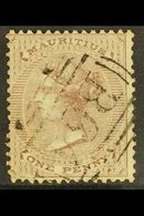 MAURITIUS USED IN 1860-63 1d Purple-brown With "B 64" Cancellation, SG Z5, Fine. For More Images, Please Visit Http://ww - Seychellen (...-1976)