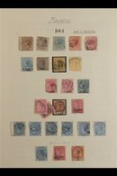 MAURITIUS USED IN SEYCHELLES COLLECTION CAT £1870+ A Valuable Old Time Collection Written Up On A Page, Each Displaying  - Seychellen (...-1976)