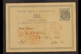 1885 (Oct 6th) 1½d Stationery Postcard, Commercially Used to London, "B31" Cancel & "Sierra Leone / Paid" C.d.s. Alongsi - Sierra Leona (...-1960)