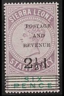 1897 2½d On 6d Dull Purple And Green, SG 60, Very Fine Never Hinged Mint. For More Images, Please Visit Http://www.sanda - Sierra Leone (...-1960)