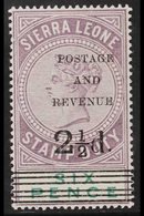 1897 2½d On 6d Dull Purple And Green, SG 60, Very Fine Never Hinged Mint. For More Images, Please Visit Http://www.sanda - Sierra Leona (...-1960)