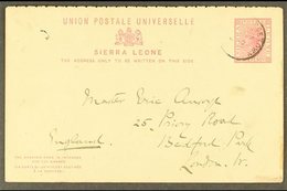 1899 (Oct) 1d Reply Card Top Portion Headed "On Board The Batanga", Posted Freetown To London. For More Images, Please V - Sierra Leone (...-1960)