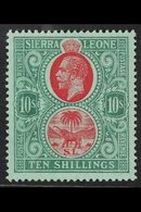1912 10s Carmine And Blue Green On Green, Wmk MCA, Geo V, SG 127a, Very Fine Mint. For More Images, Please Visit Http:// - Sierra Leone (...-1960)