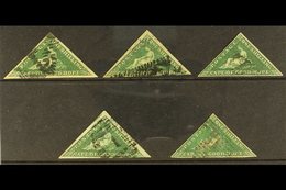 CAPE OF GOOD HOPE 1855 1s Deep Dark Green, SG 8b, Good To Fine Used Selection  With Shades And Some Small Faults. Cat £2 - Unclassified