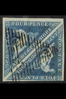CAPE OF GOOD HOPE 1853 4d Blue On Lightly Blued Paper, SG 4, Superb Used Square Pair, Crisp Cancel. For More Images, Ple - Unclassified