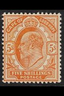 CAPE OF GOOD HOPE 1902 5s Brown Orange, Ed VII, SG 78, Very Fine And Fresh Mint. For More Images, Please Visit Http://ww - Sin Clasificación