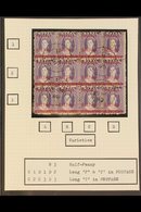 NATAL 1895 ½d On 6d Violet Surcharge, SG 114, Cds Used BLOCK Of 12 (4x3) Containing One "EALF-PENNY", Three Long "T" and - Non Classés
