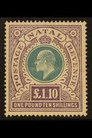 NATAL 1902 £1.10 Green And Violet, SG 143, Mint With Very Light Horizontal Crease. Attractive, Cat £600 For More Images, - Unclassified