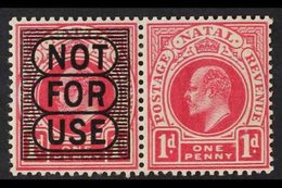 NATAL 1904 1d Rose Carmine, Pair, One Overprinted "Not For Use", SG 147/147a, Very Fine Mint. For More Images, Please Vi - Sin Clasificación