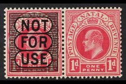 NATAL 1904 1d Rose Carmine, Pair, One Overprinted "Not For Use", SG 147/147a, Very Fine Mint. For More Images, Please Vi - Non Classificati