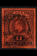 NATAL 1908-09 KEVII £1 Purple And Black / Red, SG 171, Fine Used With Unusual Rubber Registered Oval Pmk. For More Image - Zonder Classificatie